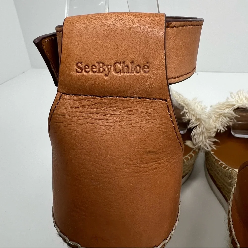 See By Chloe Glyn Espadrille Wedge Sandals Size EU 39